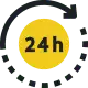 A yellow circle with the word 