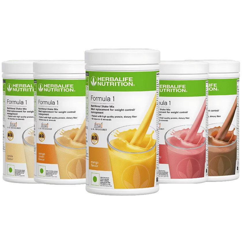 A variety of Formula 1 Nutritional Shake Mixes in a variety of containers.